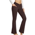 thumbnail image 3 of Pantalones de yoga transpirables, cómodos y versátiles, de color sólido, informales, de cintura alta, ajustados, para yoga y fitness para mujer, 3 of 6