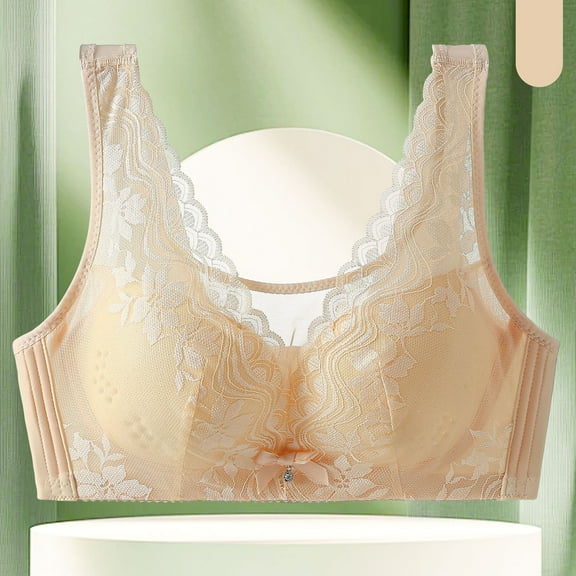 up to 65% off!Sheghy Womens Wireless Bras Clearance Breathable Bras,Beige 36/80C