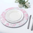 thumbnail image 5 of Efavormart 6 Pack White Pink Floral Acrylic Charger Plates in French Toile Pattern, Round Dinner Charger Event Tabletop Decor - 13", 5 of 11