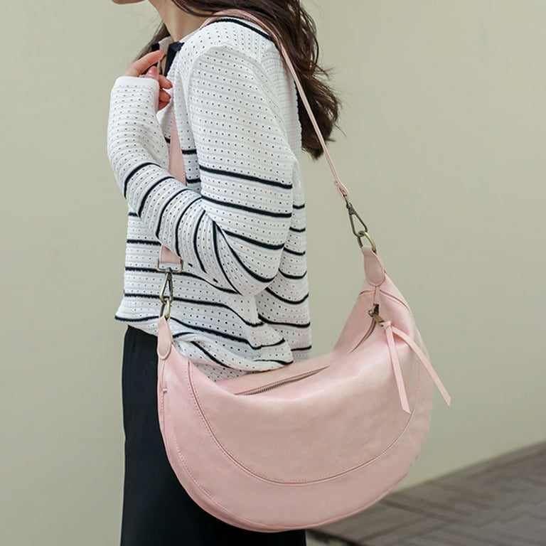 Fashion Underarm Crescent Bag, Trendy Pu Shoulder Hobo Bag