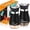 Black, variant on Dompilc 2PC Salt and Pepper Shaker Set – 4oz Glass-Bottom Design with Stainless Steel Lid, Refillable
