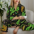 thumbnail image 6 of Haiem Carnival Mardi Gras3 Pattern Women’s Long-sleeve Sleepwear,Sleepwear Set,2-piece Loungewear Set,Soft PJs Comfy Nightwear with Pockets-Large, 6 of 7