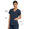thumbnail image 5 of Barco One Women's 4-Pocket Princess Seam V-Neck Scrub Top - 5105, 5 of 7