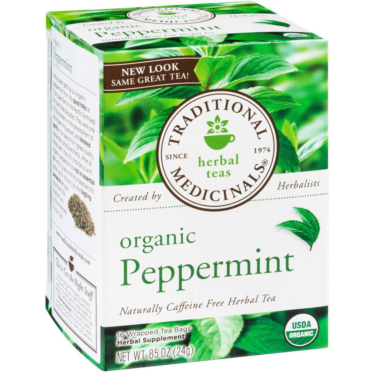 Traditional Medicinals Organic Peppermint Herbal Supplement Tea, 16