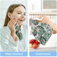 thumbnail image 7 of GZHJMY 2PCS Tropical Palm Leaves Towels Cotton Washcloths Set,Quick Drying & Absorbent Soft Bathroom Hand Towel Lightweight & Portable Fingertip Towel, 7 of 7