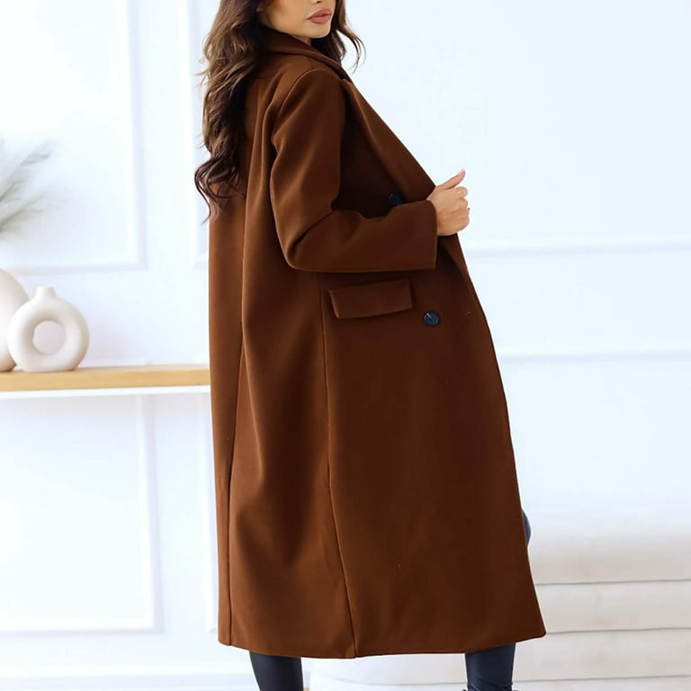 LBECLEY Women Coat Womens Lapel Wool Coat Women's Autumn and