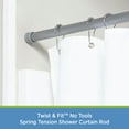 thumbnail image 5 of Kenney® Twist & Fit™ No Tools Rust-Resistant Coated Steel Straight Spring Tension Shower Curtain Rod, 42-72", Silver, 5 of 5