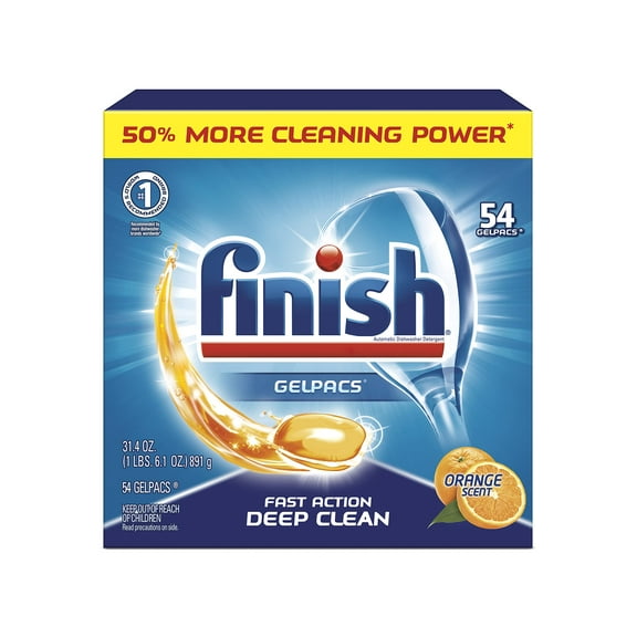Finish Gelpacs Orange, 54ct, Dishwasher Detergent Tablets