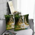 thumbnail image 6 of LALILO Throw Pillow Covers Waterfall Asia Beautiful Fall Forest Cushion Cover 18" x 18", 2 Pack, 6 of 6