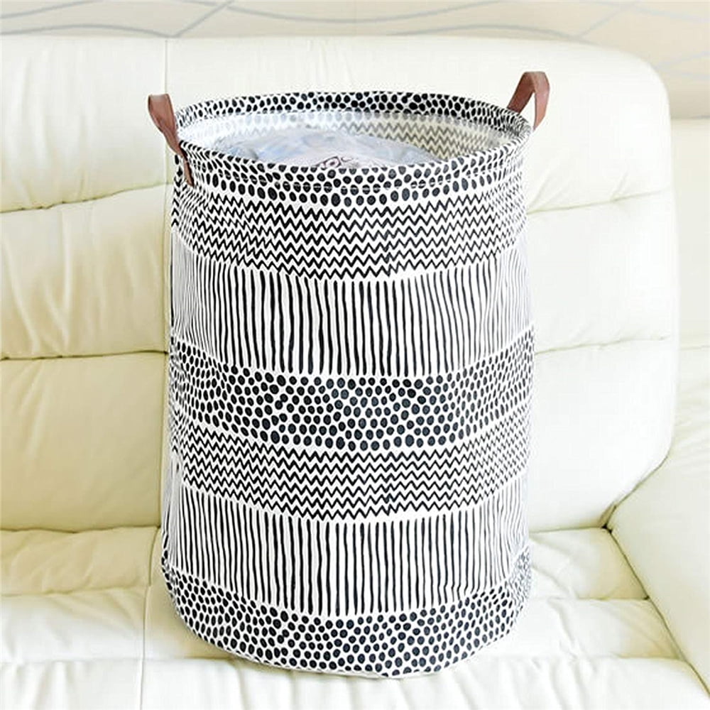 Basics Fabric Laundry Basket Hamper with Aluminum Handle Dark Grey 