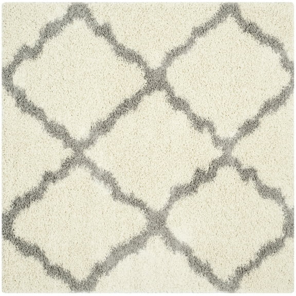 SAFAVIEH Daley Geometric Plush Shag Area Rug, Grey/Ivory, 11' x 15'