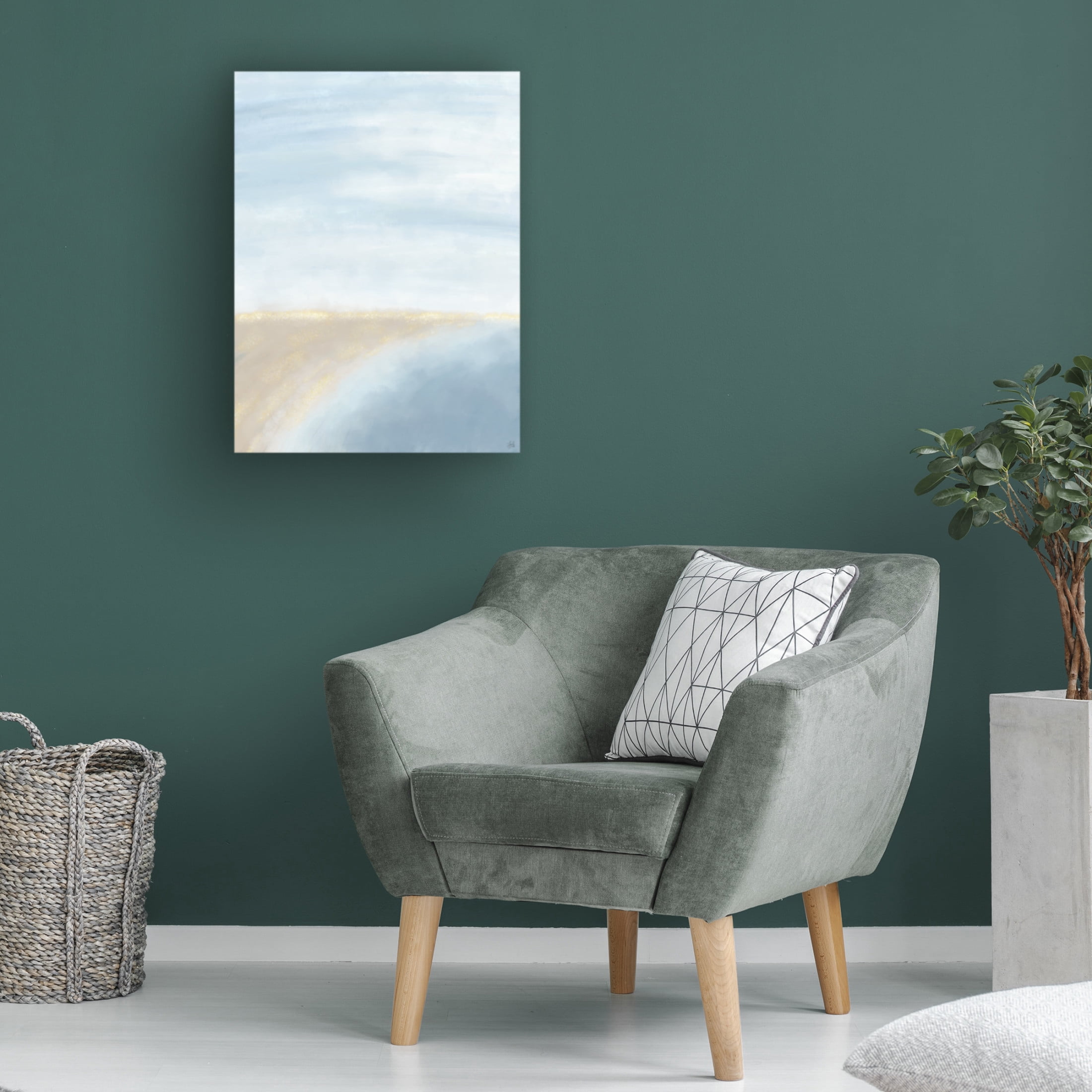 Canvas Wall Art - Line and Brush 'Beach Cove View' Wall Art for Living Room, Bedroom, or Office Décor by Trademark Fine Art - 24 x 32 Inches