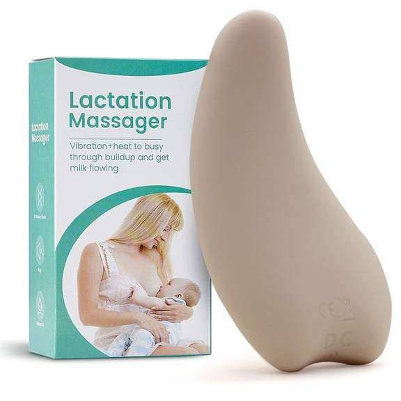 6588 Warming Lactation Massager Soft Silicone Massager for Breastfeeding Heat + Vibration for Clogged Ducts Improved Postpartum Milk