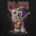 thumbnail image 2 of Teelocity Men's Funny Rock and Roll Rockstar PAWS Cat with a Guitar Black Relaxed Fit Short Sleeve Graphic T-Shirt, 2 of 3
