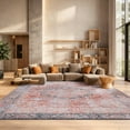 thumbnail image 5 of SAFAVIEH Tucson Avaline Traditional Machine Washable Area Rug, 3' x 5', Rust/Navy, 5 of 15