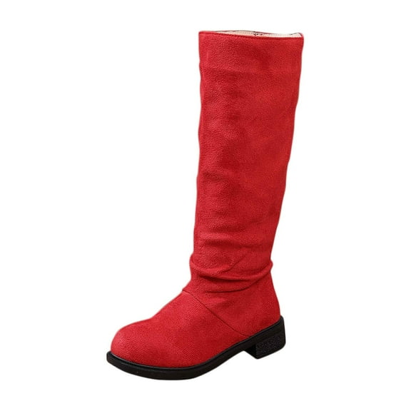 Ahabrexf Women’s Over The Knee Boots Faux Suede Low Chunky Heel Slouchy Easy Pull On Comfort Winter Casual Versatile Boots for Daily Wear