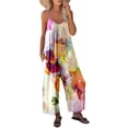 thumbnail image 3 of Edvintorg Overalls for Women Sleeveless Floral Jumpsuits Summer 2025 Wide Leg Trousers Loose Rompers Ladies Casual Long Pants, 3 of 6