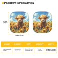 thumbnail image 5 of Bulopur Sunflower Highland Cow Windshield Sun Shade UV Protection Vehicle Sun Shade Windshield Removable Sun Visor Protector Sunshade 2 Pack Suitable for Most Vans SUVs Trucks, 5 of 6