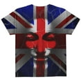 thumbnail image 2 of Guy Fawkes Day Union Jack Distressed British Flag Mask All Over Youth T Shirt Multi YMD, 2 of 2