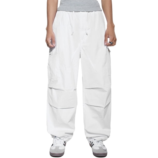Pantalones casuales Sunloudy para hombre con cordón elástico en la cintura, decoración de bolsillo suelto, ropa de color sólido Sunloudy S,M,L,XL,XXL