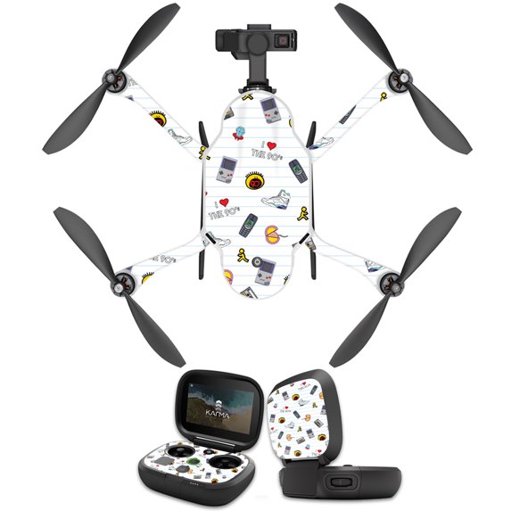 Skin Decal Wrap Compatible With GoPro Karma Drone cover Sticker Design Love The 90s