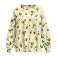 thumbnail image 4 of Xoenoiee Bee Sunflower Print Womens Sweatshirts Fleece Oversized Pullover with Pockets Crewneck Sweaters Fall Winter Tops Women Preppy Clothes 2025, Size L, 4 of 7