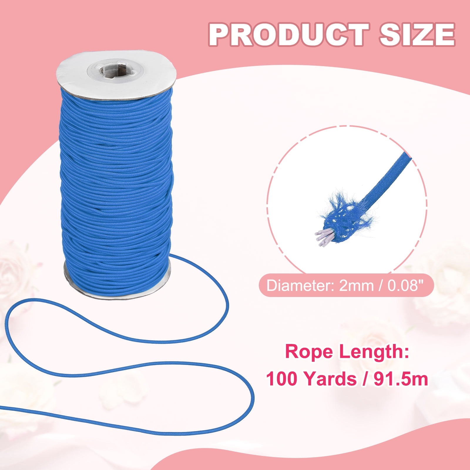 Uxcell Stretchy String for Bracelet, Elastic Crystal Thread Stretch Elastic Beading Cord 2mm & Blue-Fitting For(Bracelets/Sewing/Beading/Necklace/Jewelry Making/Crafts DIY)