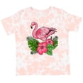 thumbnail image 3 of Inktastic Flamingo with Tropical Flowers Boys or Girls Toddler T-Shirt, 3 of 5