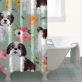 thumbnail image 4 of Shih Tzu Dog and Flower Floral Shower Curtain 36"x72" ,Bathroom Decorative Shower Curtains Set with 12 Hooks,Modern Waterproof Washable Shower Curtain, 4 of 6
