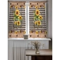 thumbnail image 4 of Sunflower Plaid Curtains 54 Inch Length,Sheer Curtains for Bedroom Living Room Window Country Sunshine Star Vintage Bee Black Rod Pocket Drapes Kitchen Curtains Small Half Window 42"x54" 2 Panels, 4 of 7