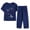 Navy, variant on Women Cotton Linen Pajamas Set Comfy Pajamas, Ladies Pyjamas Set Floral Printing Short Sleeve Loungewear Top and Wide Leg Pants Cropped Trousers Soft Nightwear Sleepwear Blue XXL