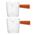 thumbnail image 2 of 2pcs Glass Milk Cups with Handle Coffee Glass Cup for Home Coffee Scale Measuring Cup, 2 of 3
