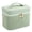Green, variant on Large Capacity Corduroy Makeup Bag with Handle, Portable Cosmetic Travel Case Organizer for Toiletries, Skincare and Beauty Essentials