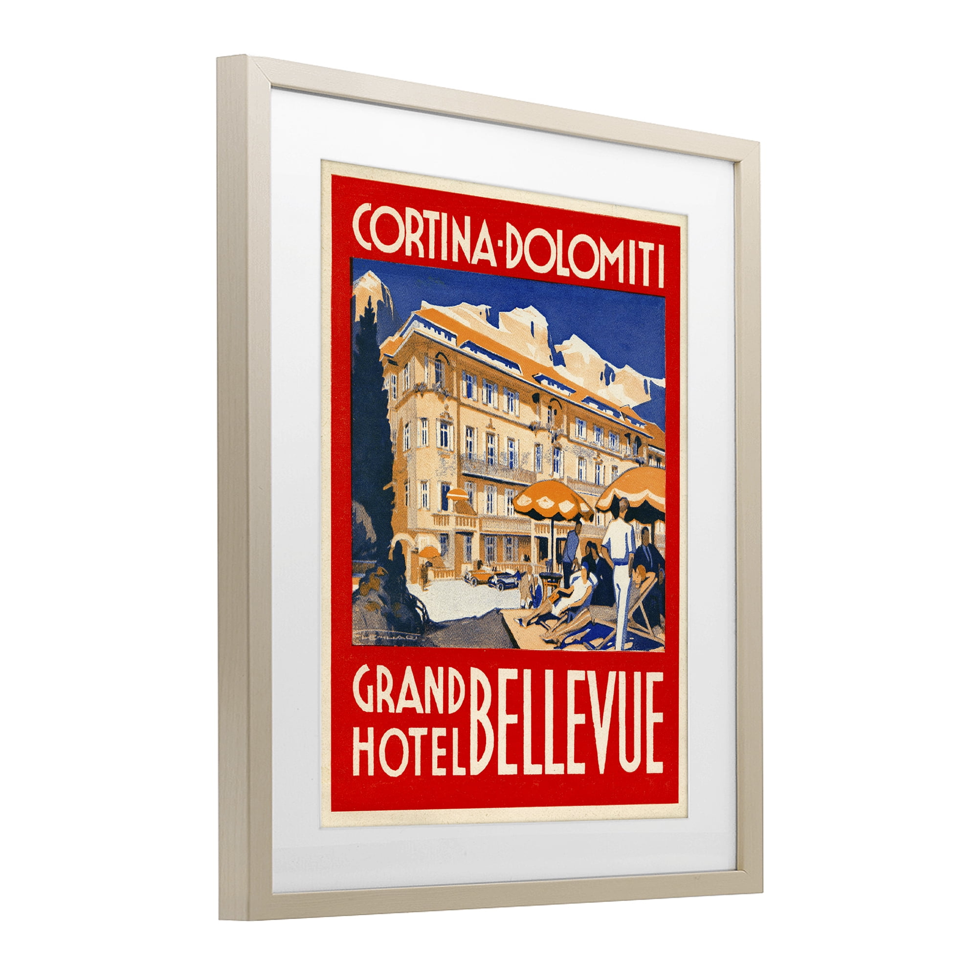 Stupell Industries Grand Hotel Bellevue Vintage Birch Framed Print Under Glass, design by Print Collection
