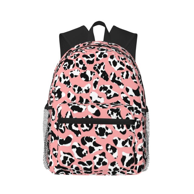 Lsque Cow Animal Skin Classic Casual Backpack - Large Capacity Water-Resistant Backpack for School, Work, Travel, and Outdoor Activities