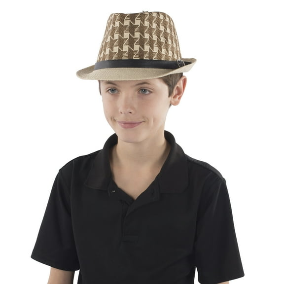 Brown Checkerboard Fedora