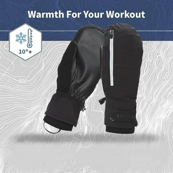 Women’s Convertible Zip Mitts | winter running mittens | women’s mittens for outdoor sports - black