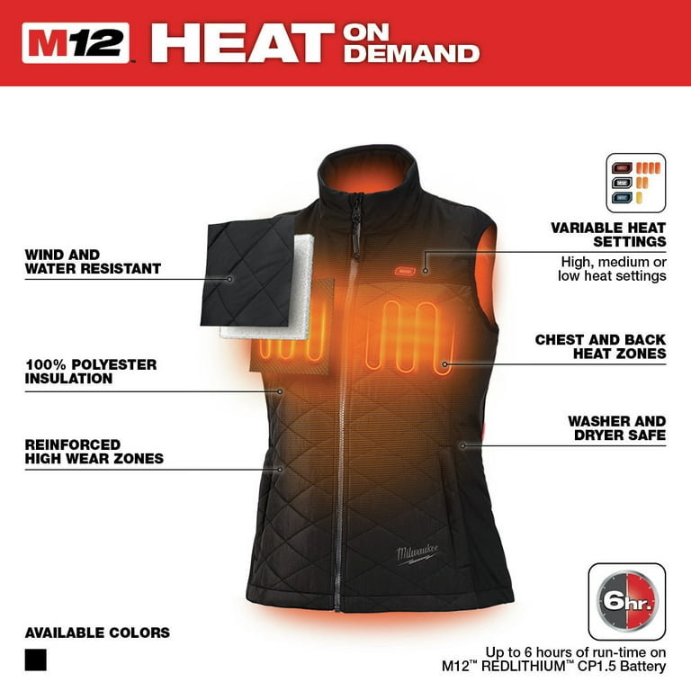 Milwaukee 333B-21M - M12 Black M Heated Women's Axis Vest Kit