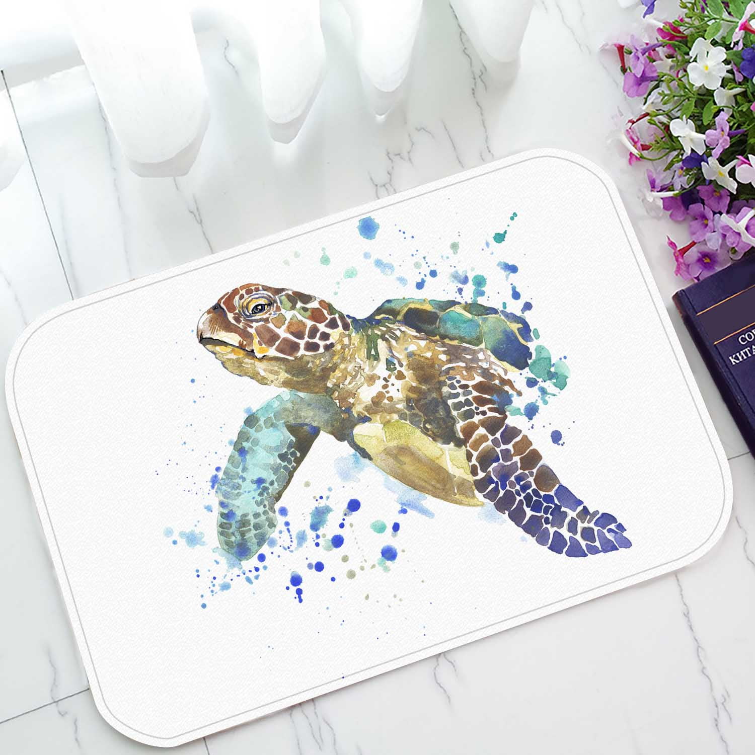 PKQWTM Sea Turtle Splash Home Decor Floor Mat Area Rug Doormat Size 15