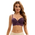 thumbnail image 4 of Unique Bargains Women's Adjustable Straps Lightweight Lace Trim Push Up Bras E 40 Purple, 4 of 6