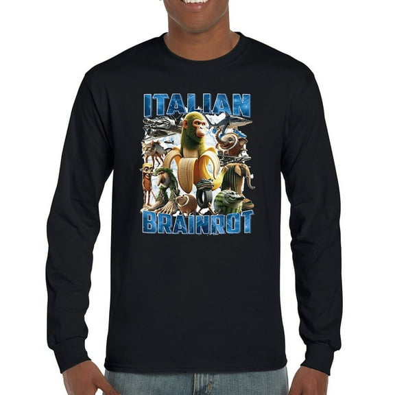 Italian Brainrot Long Sleeve T-shirt Funny Gen Z Internet Meme Trend