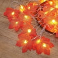 thumbnail image 4 of Gostoto 4.9-19.7FT 10-40LED Maple Leaves Garland Lights with Pumpkin, RealisticGarland Fairy Lights for Thanksgiving Halloween Decor Home Party, 4 of 6