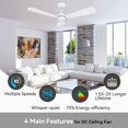 thumbnail image 7 of Smaair 52" Indoor Ceiling Fan with Remote and Light, White 3 Blades, 7 of 7
