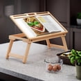 thumbnail image 6 of Contemporary Home Living Flip Top Wooden Breakfast Tray - 25.25" - Beige and White, 6 of 9