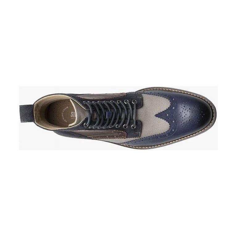 NEW STACY ADAMS men\'s finnegan wingtip boot in navy multi Amazon.com | Stacy Adams Men main image 3