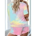 thumbnail image 3 of Avidlove Pajama Sets for Women 2 Piece Tie Dye Loungewear Set Cotton Tops & Shorts Ladies Pj Sets Sleepwear Matching Lounge Sets, 3 of 7