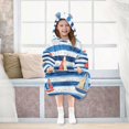 thumbnail image 7 of FORMRS Wearable Blanket Hoodie with Sleeves for Kids Cozy Flannel Sweatshirt, Blue Sailboats, 7 of 7