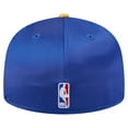 thumbnail image 4 of Men's-New Era  Royal/Gold Golden State Warriors Throwback Satin Vintage Pin Two-Tone 59FIFTY Fitted Hat, 4 of 6