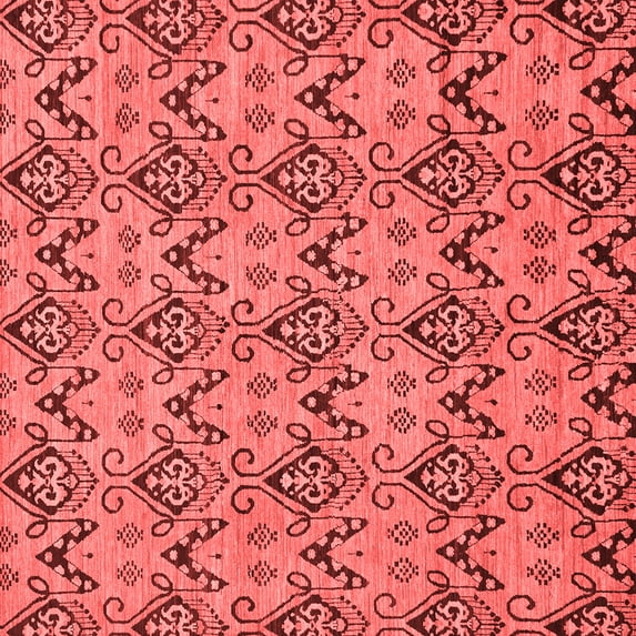 Ahgly Company Machine Washable Indoor Square Abstract Red Modern Area Rugs, 7' Square