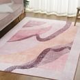 thumbnail image 2 of Junovo Abstract Rug Low-Pile Soft Rugs for Living Room Floor Carpet,4'x6',Pink, 2 of 7
